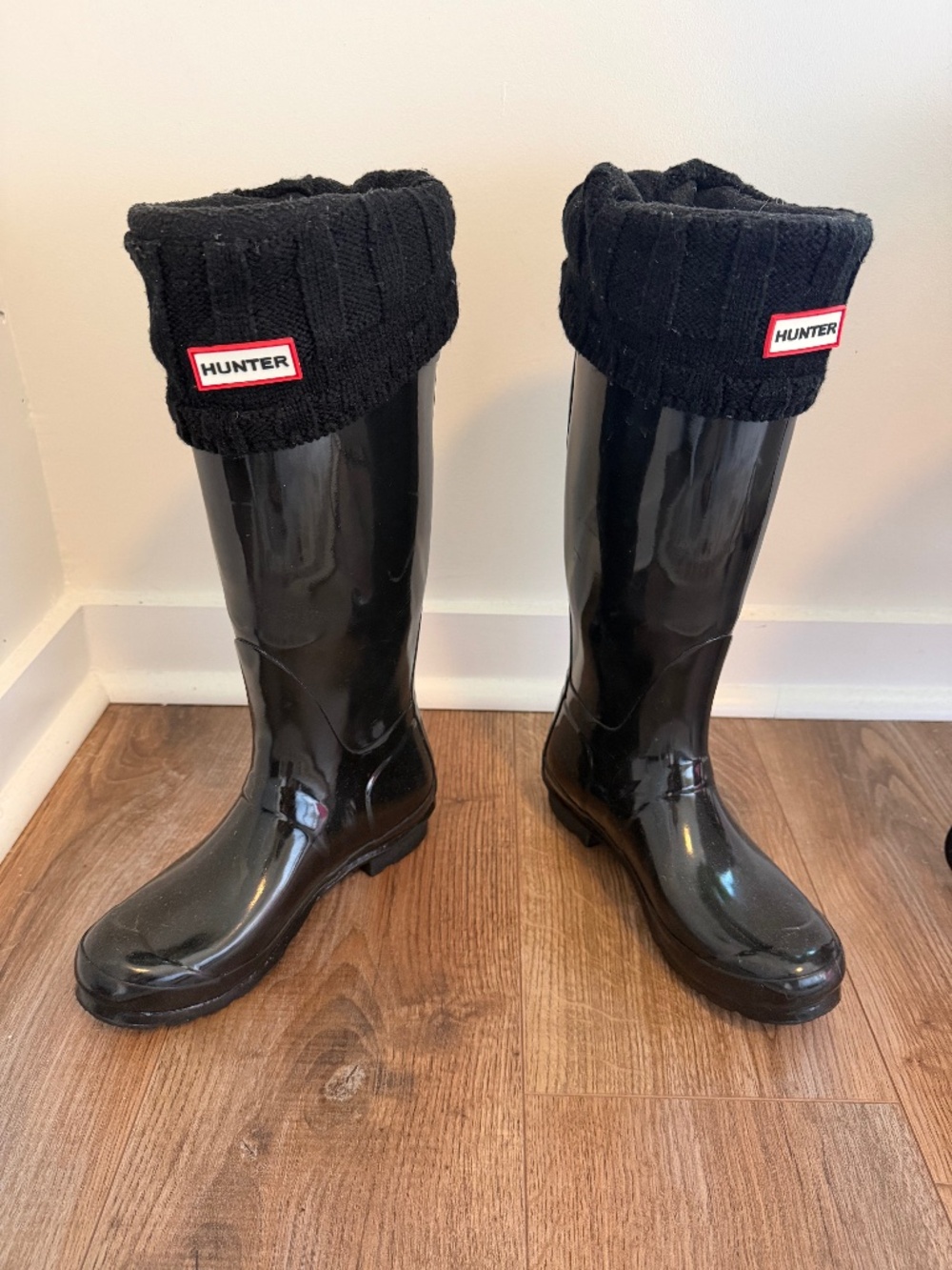 Hunter Rain Boots with Fleece Boot Socks